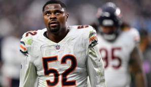 BEARS: Chicago muss in dieser Woche auf ED Khalil Mack (Fuß) verzichten, er fällt sicher aus. Angeschlagen sind unter anderem S Tashaun Gipson (Hüfte), DT Akiem Hicks (Leiste) und WR Jakeem Grant (Knöchel).