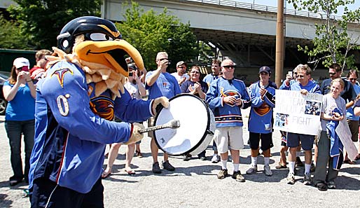 Alles Protestieren half nichts, ihr Team zieht nach Winnipeg: die Fans der Atlanta Thrashers