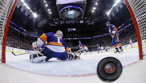 Thomas Greiss (l.) war machtlos bei Garrisons Siegtor in der Overtime gegen Tampa Bay