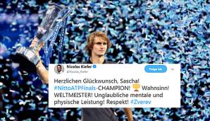 Auch Ex-Profi Nicolas Kiefer lässt es sich nicht nehmen, dem Champions zu gratulieren.