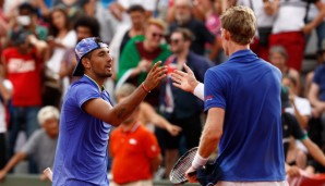 Wenig Inspiration in Paris: Nick Kyrgios gibt Sieger Kevin Anderson die Hand