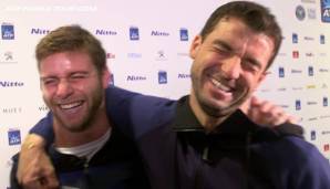 Ryan Harrison nimmt Grigor Dimitrov auf den Arm