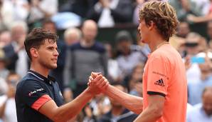 Dominic Thiem und Alexander Zverev haben sich zuletzt in Roland Garros bespielt