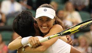 Martina Hingis in ihrer gewohnten Pose - der einer Siegerin